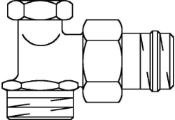 Bild von OVENTROP Rücklaufverschraubung „Combi 2“ DN 15, G ¾ AG x G ½ AG, PN 10, Eck, Ms, vernickelt, Art.Nr. : 1091072