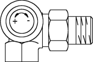 Bild von OVENTROP Thermostatventil „AV 9“ DN 10, PN 10, Winkeleck links, Art.Nr. : 1183470