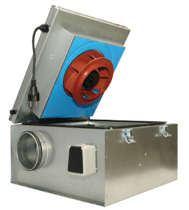 Bild von Systemair KVKE 250EC Rohrventilator DN 250, 230V/50Hz, 1~, EC, schallgedämmt - Art. Nr.: 2577 - Nachfolgeprodukt  92171 KVK Silenc EC