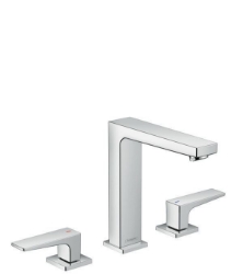 Bild von HANSGROHE Metropol 3-Loch Waschtischarmatur 160 mit Zungengriffen und Push-Open Ablaufgarnitur, 32515000