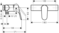 Bild von HANSGROHE Focus Einhebel-Brausenmischer Aufputz,  31963000