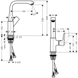Bild von HANSGROHE Metris  Einhebel-Waschtischmischer 230 ohne Ablaufgarnitur,  31081000