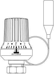 Bild von OVENTROP Thermostat „Uni XH“ 7-28 °C, 0 * 1-5, Fernfühler 2 m, weiß, Art.Nr. : 1011565