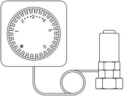 Picture of OVENTROP Thermostat „Uni FH“ 7-28 °C, 0 * 1-5, Fernverstellung, Fernfühler, 2 m, weiß, Art.Nr. : 1012395