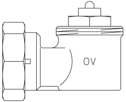 Picture of OVENTROP Winkeladapter für Ventil-HK Gewindeanschluss M 30x1,5, weiß, Art.Nr. : 1011450