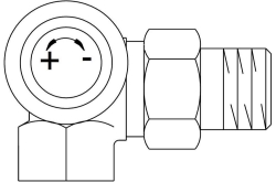Bild von OVENTROP Thermostatventil „AV 9“ DN 10, PN 10, Winkeleck links, Art.Nr. : 1183470