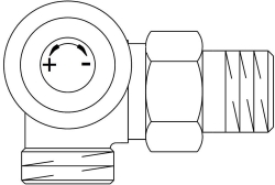 Bild von OVENTROP Thermostatventil „AV 9“</span> DN15, 3/4" x 1/2", PN10, Winkeleck links, Art.Nr. : 1183446