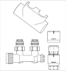 Bild von OVENTROP Anschluss-Sets für Badheizkörper „Multiblock T/Uni SH“, Eck, weiß, Art.Nr. : 1184184