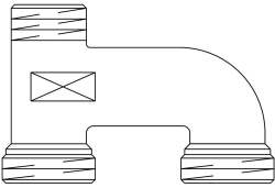 Bild von OVENTROP Anschlussstück h-Stück G ½ AG x G ¾ AG x G ¾ AG, Messing, vernickelt, Art.Nr. : 1028750