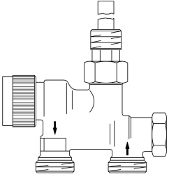 Bild von OVENTROP Tauchrohrventil Zweirohr-System DN 15, G ¾ AG, senkrechte Lanze, Art.Nr. : 1183581