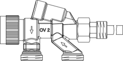 Bild von OVENTROP Tauchrohrventil Zweirohr-System DN 15, G ¾ AG, seitliche Lanze, Art.Nr. : 1643561