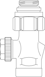Bild von OVENTROP Rücklaufverschraubung „Combi 3“ G ½ AG x G ¾ AG, für Ventil-HK, Art.Nr. : 1016177