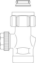 Bild von OVENTROP Rücklaufverschraubung „Combi 3“ G ¾ ÜM x Rp ½ IG, für Ventil-HK, Art.Nr. : 1016166
