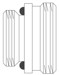 Picture of OVENTROP Einschraubstutzen für „Multiflex F“ G ½ AG x G ¾ AG, Ms, roh, Set = 10 Stück, Art.Nr. : 1028252