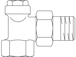 Picture of OVENTROP Verschraubung „Combi C“ mit Voreinstellung Eckform, DN15, verchromt, Art.Nr. : 1164554