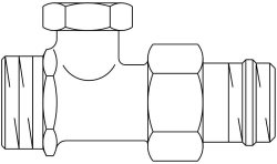 Picture of OVENTROP Rücklaufverschraubung „Combi 2“ DN 15, G ¾ AG x G ½ AG, Durchgang, Ms, vernickelt, Art.Nr. : 1091172