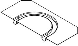 Bild von OVENTROP Wärmeleitbogen für „Cofloor“ System Trockenbau aus verzinktem Stahlblech, 245 x 110 x 0,5 mm, Art.Nr. : 1402855