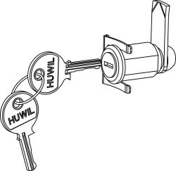 Bild von OVENTROP Zylinderschloss mit Schlüssel für AP-Verteilerschränke (1401171 - 74), Art.Nr. : 1401190