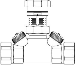 Picture of OVENTROP Strangregulierventil „Hycocon VTZ“ DN 15, G ¾ AG, mit Mess- und Entleerungsventil, Art.Nr. : 1061804