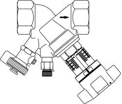 Bild von OVENTROP Strangregulierventil „Hydrocontrol VTR“ DN 10, mit 1 Messventil und 1 Kugelhahn, Rg, Art.Nr. : 1060303