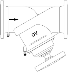 Picture of OVENTROP Strangregulierventil „Hydrocontrol VFN“ DN 200, Flansch/DIN, 2 Messventile, Sphäroguss, Art.Nr. : 1062456