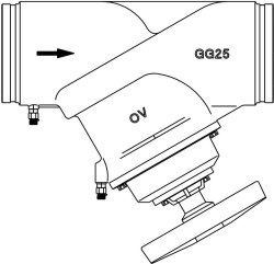 Picture of OVENTROP Strangregulierventil „Hydrocontrol VGC“ DN 200 Rollnut-Anschluß 219,1 mm, PN 25, GG25, Art.Nr. : 1063056
