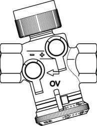 Bild von OVENTROP Regulierventil „Cocon QTZ“ mit Messventilen beiderseitig IG, DN 15, 30-210 l/h, Art.Nr. : 1148504