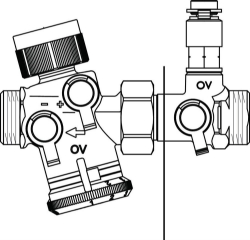 Picture of OVENTROP Regulierventil „Cocon QTZ“ mit Messventilen beiderseits AG, DN 15, 30 - 210 l/h, mit Messblende, Art.Nr. : 1144564