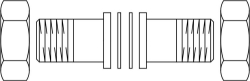 Picture of OVENTROP Tüllenanschluss-Set für „Cocon QTZ/QTR“ Set = 2 Tüllen mit AG, flachdichtend, mit ÜM, ⅜, Art.Nr. : 1140791