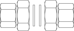 Picture of OVENTROP Tüllenanschluss-Set für „Cocon QTZ/QTR“ Set = 2 Tüllen mit IG, flachdichtend, mit ÜM, ½, Art.Nr. : 1140892