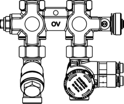 Bild von OVENTROP OVENTROP-Anschluss-Set "Flypass Set 1" DN15,m.Cocon QTZ(30-210 l/h) u.Schmutzf., Art.Nr. : 1149450