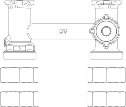 Bild von OVENTROP OVENTROP-Dreiwege-Mischhahn ohne Stellmotor für "Regumat S/M3"(Ausf.2015), Art.Nr. : 1357092