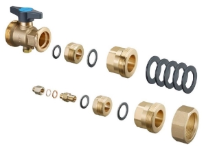 Bild von OVENTROP OVENTROP-Wärmemengenzähler Einbau-Set für "Regumat S/M3-180", DN 25 (2015), Art.Nr. : 1352250