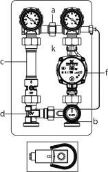 Bild von OVENTROP Kesselanbindesystem „Regumat FR-180“ DN 25 mit Grundfos ALPHA 2.1 25-60N, Universalisolierung, Art.Nr. : 1354087