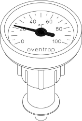 Bild von OVENTROP Umrüstsatz Thermometer anthrazit, für Kugelhähne DN 25 / 32, Art.Nr. : 1078382
