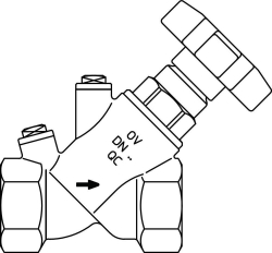 Picture of OVENTROP Freistromventil „Aquastrom F“ IG/IG DN 15, Rp  1/2 x Rp  1/2, ohne Entleerung, mit Stopfen, Rg, Art.Nr. : 4201004