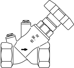 Picture of OVENTROP KFR-Ventil „Aquastrom KFR" IG/IG DN 25, Rp 1 x Rp 1, ohne Entleerung, Rg, Art.Nr. : 4205808
