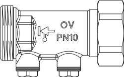 Bild von OVENTROP Rückflussverhinderer „Aquastrom R“ DN 15, ÜM  3/4 x G  3/4, Durchgang, Rotguss, Art.Nr. : 4208604