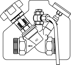 Picture of OVENTROP Strangregulierventil „Aquastrom C“ beiderseits AG, DN 15, mit Isolierung und Probenahmeventil, Art.Nr. : 4207504