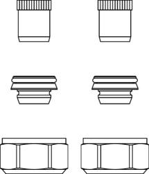 Bild von OVENTROP Klemmringverschraubung „Regusol“ mit Stützhülsen DN 25, 12 mm, Set 2 = 2 Stück, Art.Nr. : 1367583