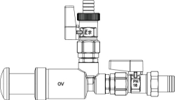 Bild von OVENTROP Nachfüllpumpe „Regusol“ mit Schlauchanschluss und Kugelhähnen, Art.Nr. : 1364250