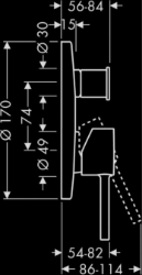 Bild von AXOR Starck Einhebel-Wannenmischer Unterputz mit integrierter Sicherungskombination, Art.Nr. 10418000