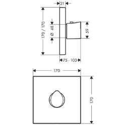 Picture of AXOR Starck Organic Thermostat Highflow 59 l/min Unterputz, Art.Nr. 12711000