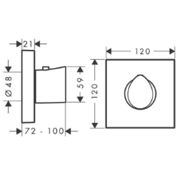 Picture of AXOR Starck Organic Thermostat Highflow 120/120 Unterputz, Art.Nr. 12712000