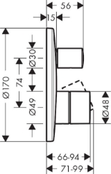 Picture of AXOR Uno Einhebel-Wannenmischer Unterputz Zerogriff mit integrierter Sicherungskombination, Art.Nr. 45407000