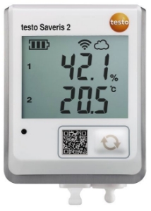 Bild von testo Saveris 2-H2 - Funk-Datenlogger mit Display und anschließbarem Temperatur- und Feuchtefühler, Art.Nr. : 0572 2035