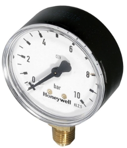 Picture of Honeywell Resideo Manometer M39M G 1/4, 63mm, unten, Teilung 0-10bar, Art.-Nr. M39M-A10