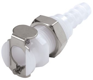 Picture of CPC Kupplungen 1/4 Hose Barb Non-Valved Panel Mount Acetal Coupling Body- 25 Stk,  Art.Nr. : PMC1604