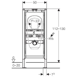 Bild von Geberit Duofix Element für Urinal, 112–130 cm, universell, für integrierte Urinalsteuerung, Art.Nr. : 111.628.00.1