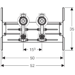 Bild von Geberit Duofix Traverse mit zwei Wasserzählerstrecken mit Unterputzabsperrventil JRG LegioStop®, Art.Nr. : 111.682.00.1